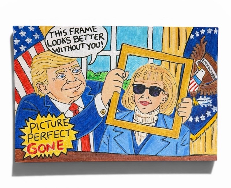 SJP Donald Trump E. Jean Carroll Political Satire ACEO MAGA TRADING CARD OOAK