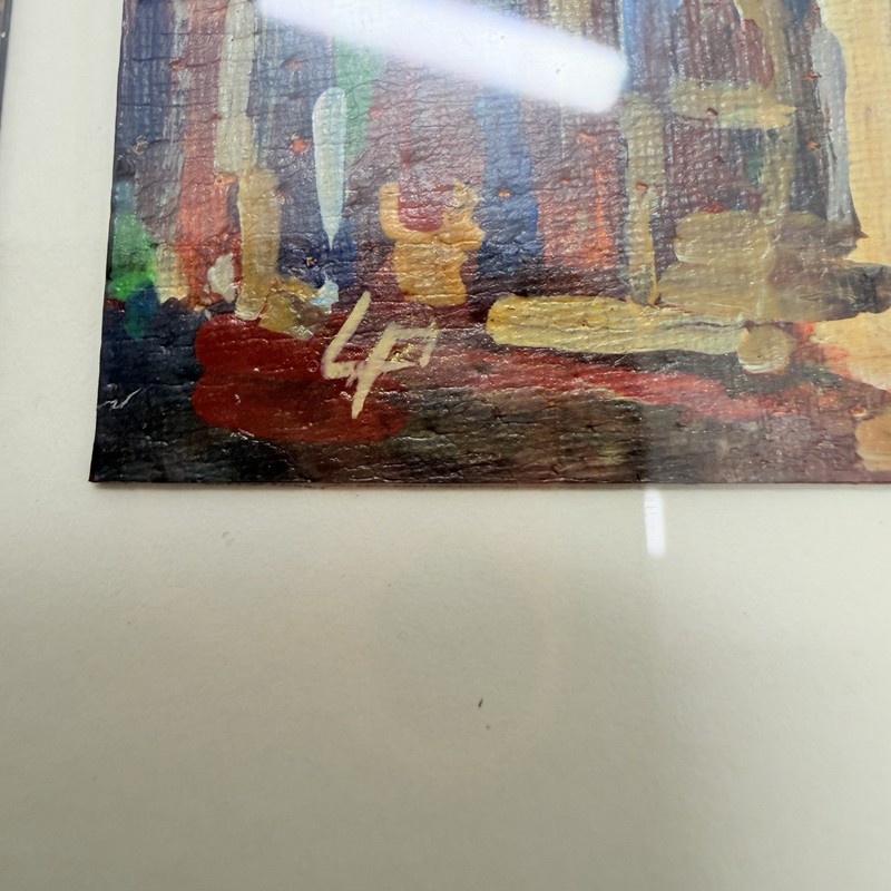 Leo Prúsis Signed LP 2004 Painting Riga Latvia Churches Triptych Framed Art 12” gallery