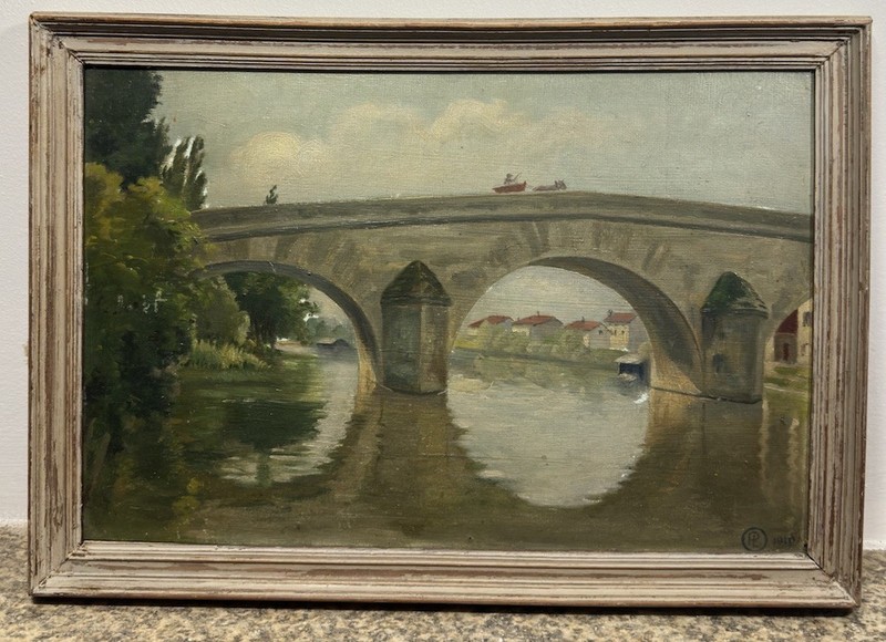 Oil On Strong Card Signed: Impressionist Landscape Loire River Banks? France