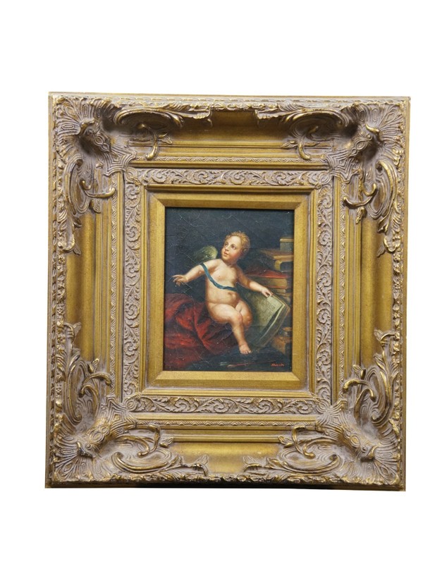 Allegory of the Arts Renaissance Oil Painting on Board After Luigi Miradori 23″