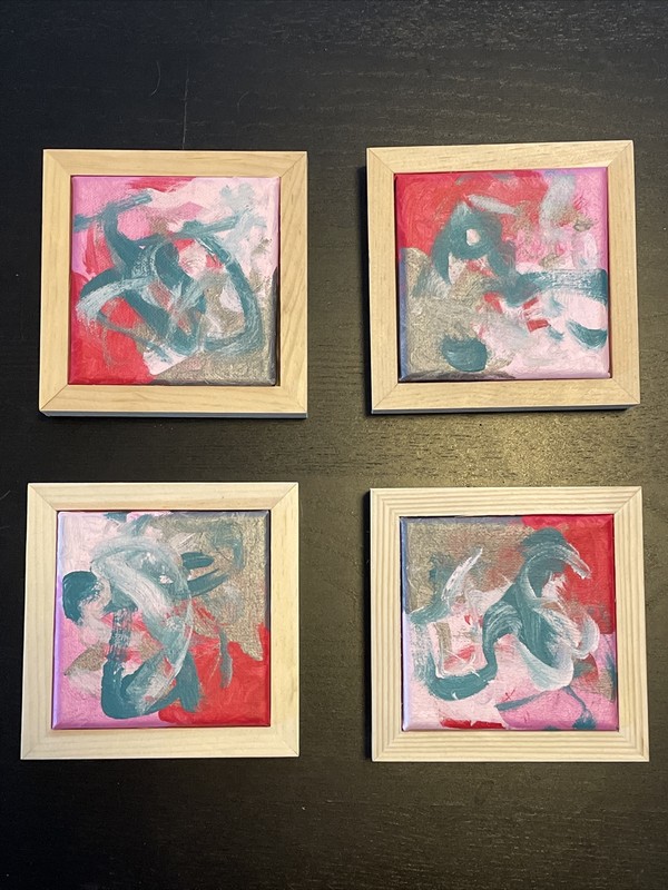 Working Through A Pandemic Collection 22-25/41 Original Abstract By Amy Farfan