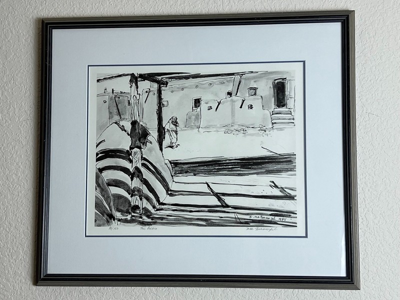 Mia Tschampel Taos Pueblo S/N Limited Edition 16 of 150 Framed 21″w x 18″h