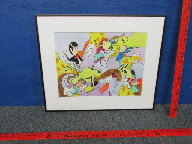 Connie Brorson Signed Watercolor Painting "The Composer" 16" x 19 1/4"