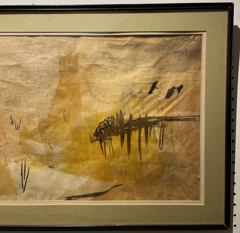 Large Signed Werner Drewes 1969 Modernist Watercolor On Rice Paper 21” X 31” gallery