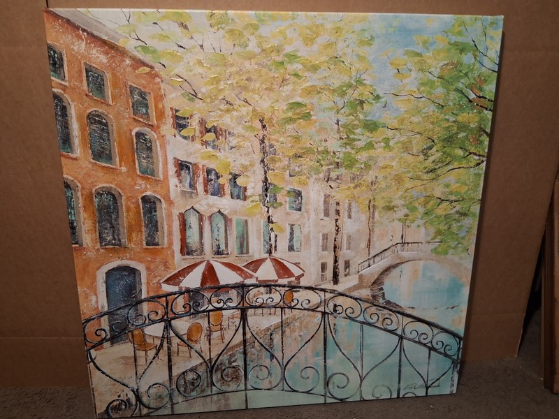Fabrice de Villeneuve "Venice Canal" Stretched Canvas Wall Art. gallery
