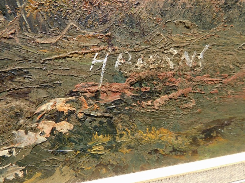 Vintage An Australian Oil On Board Signed by Artist H. Burns Painting gallery