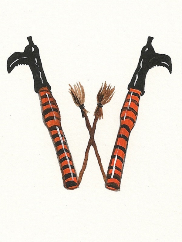 SCRAPBOOKING HALLOWEEN ALPHABET LETTER W 1.5X2 RYTA LETTERING DOLLHOUSE AUTUMN