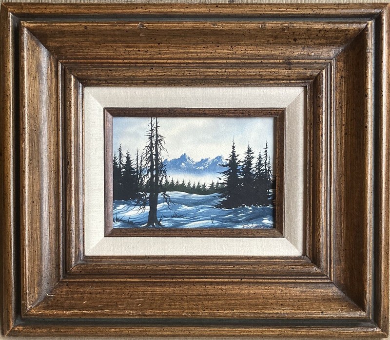 Original Watercolor Painting Signed F.W. Anderson Snow Peaks North Cascades WA