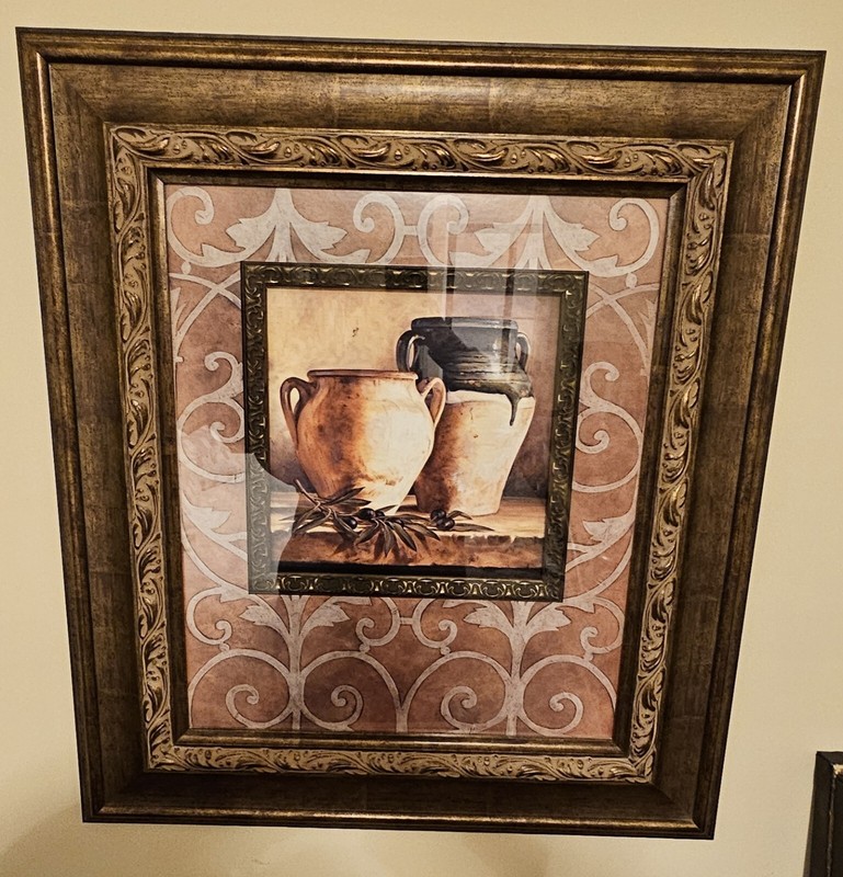 Vases With Olives By Andres Gonzales With Frame