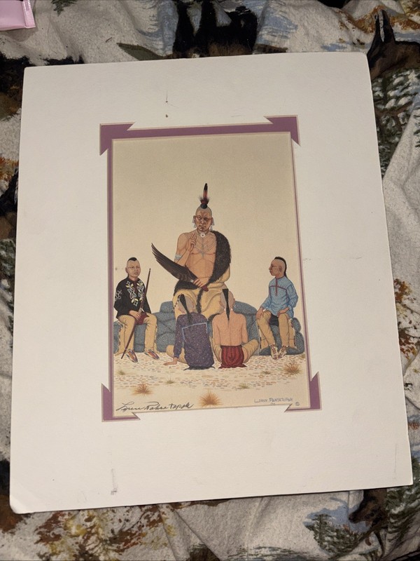 Loren Pahsetopah «Things To Be Remembered» 1990 NATIVE AMERICAN ART 5 By 7.5