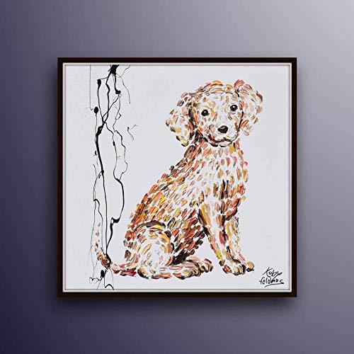 Dog painting 25″ original oil painting on canvas, Custom order By Koby Feldmos