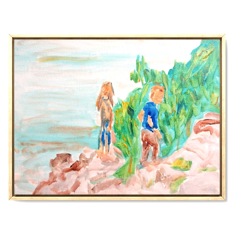 Colorful Impressionistic Original 11×14 Signed Canvas Acrylic Wall Art Children