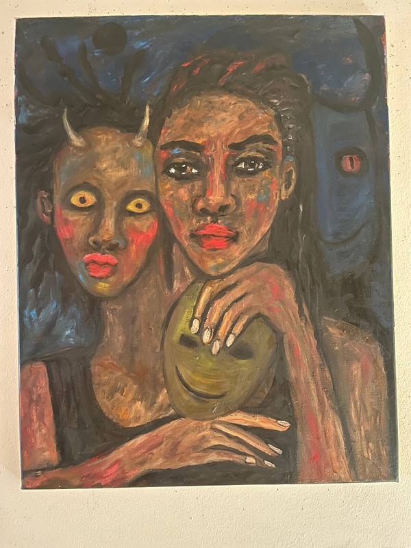 Oil Painting Portrait Outsider Art Primitive Self-Taught African Artist gallery