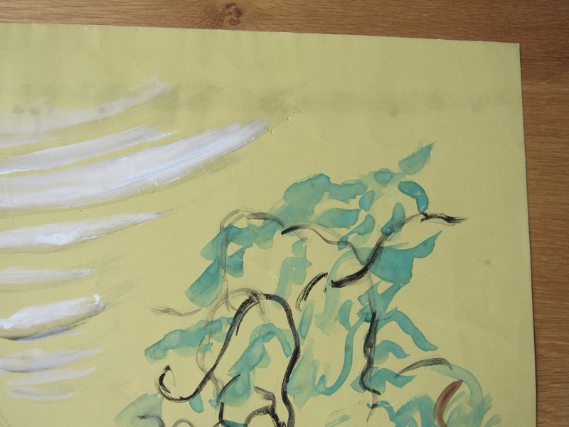 Opera Decor Gouache Drawing Signed by Jacques André Brégère set design painting gallery