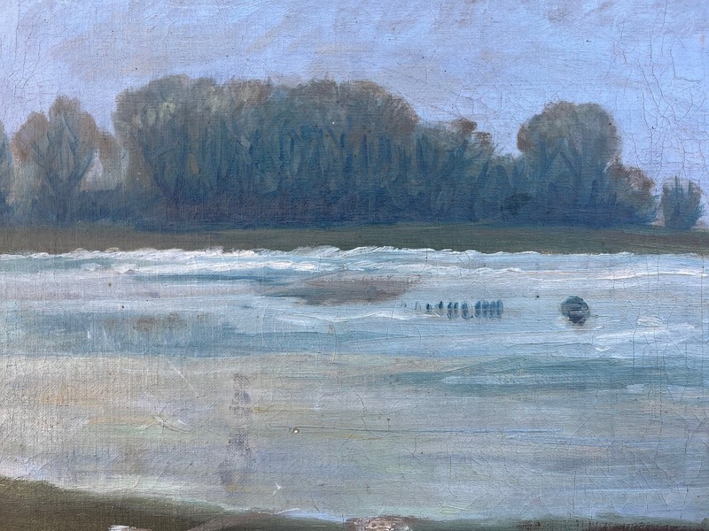Unknown Impressionist Landscape Painting Oil On Canvas Denmark, Framed gallery