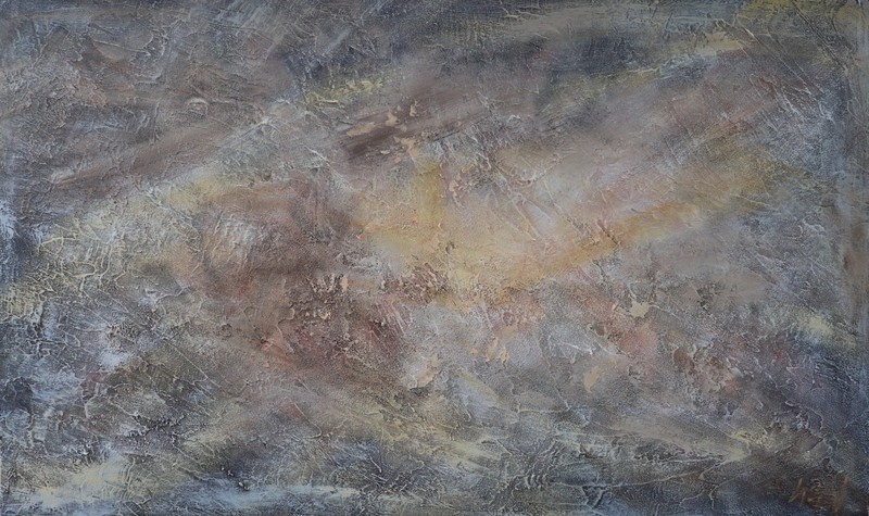 Large Textured Abstract Painting Original Neutral Earth Tone Wall Art 60×36