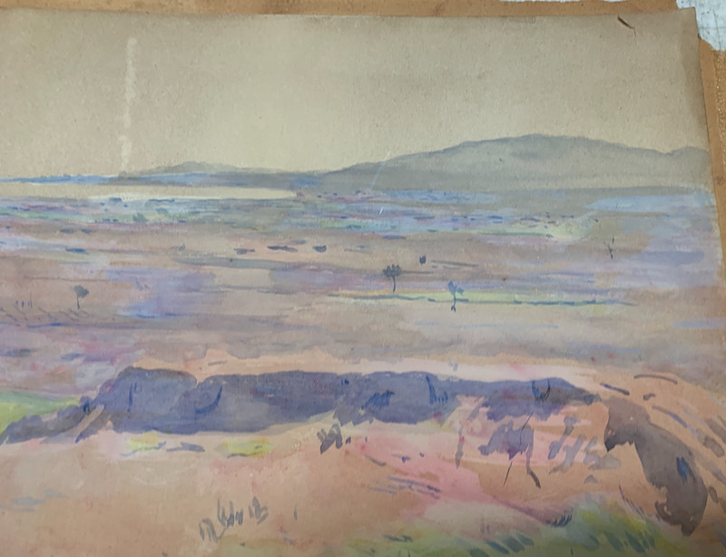 Antique 1899 Robert Gauley 'MARATHON GREECE' Landscape Painting - Irish American gallery