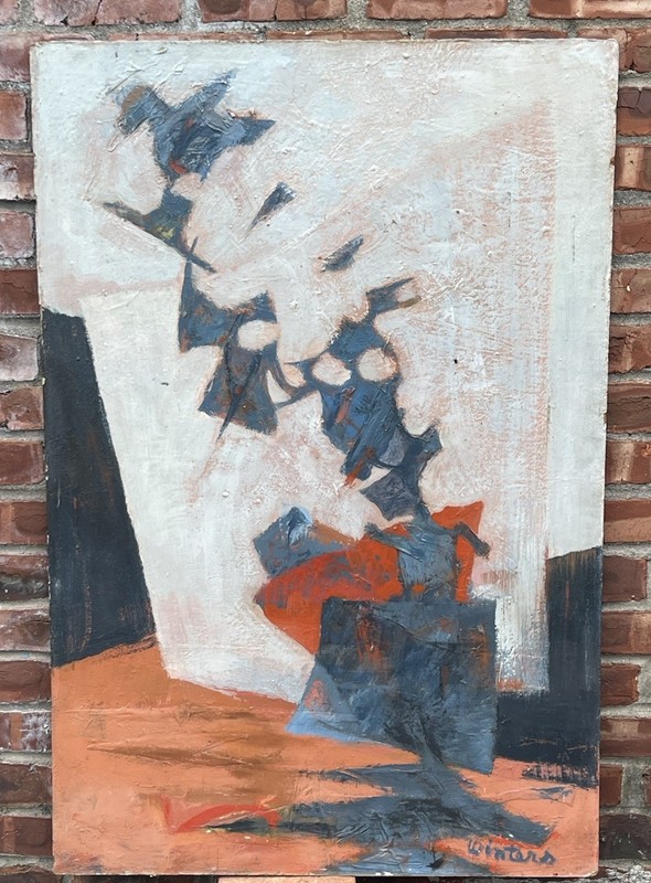 Female Abstract Artist Denny Sonke Winters Painting Rehn Gallery NYC. 1950’s