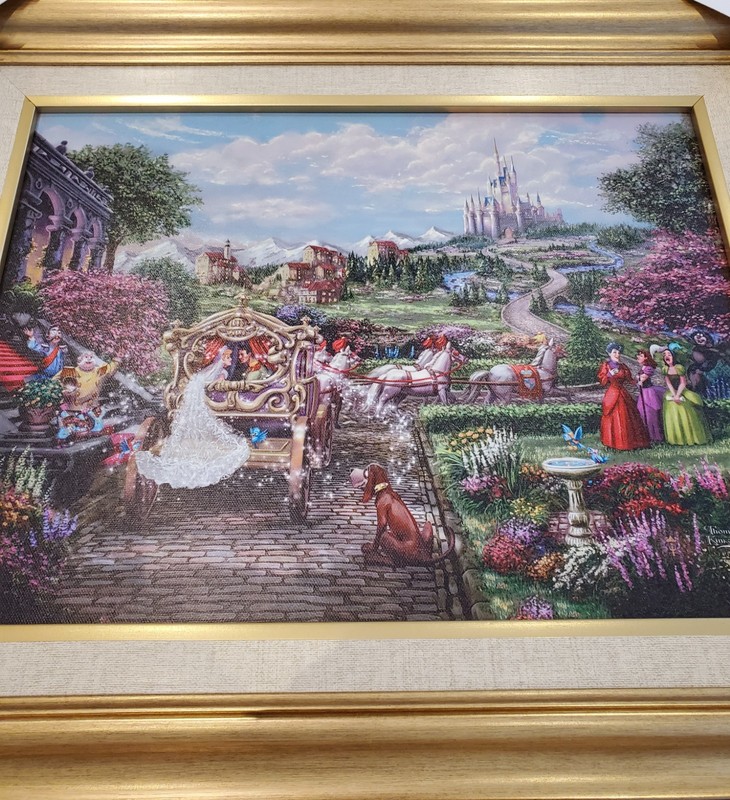 Thomas Kinkade Disney Cinderella "Happily Ever After" Framed on Canvas 12"x16" gallery