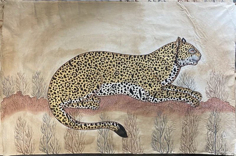 Jaime Parlade Leopard Painting 1980s » 46 Inches X 70 Inches «
