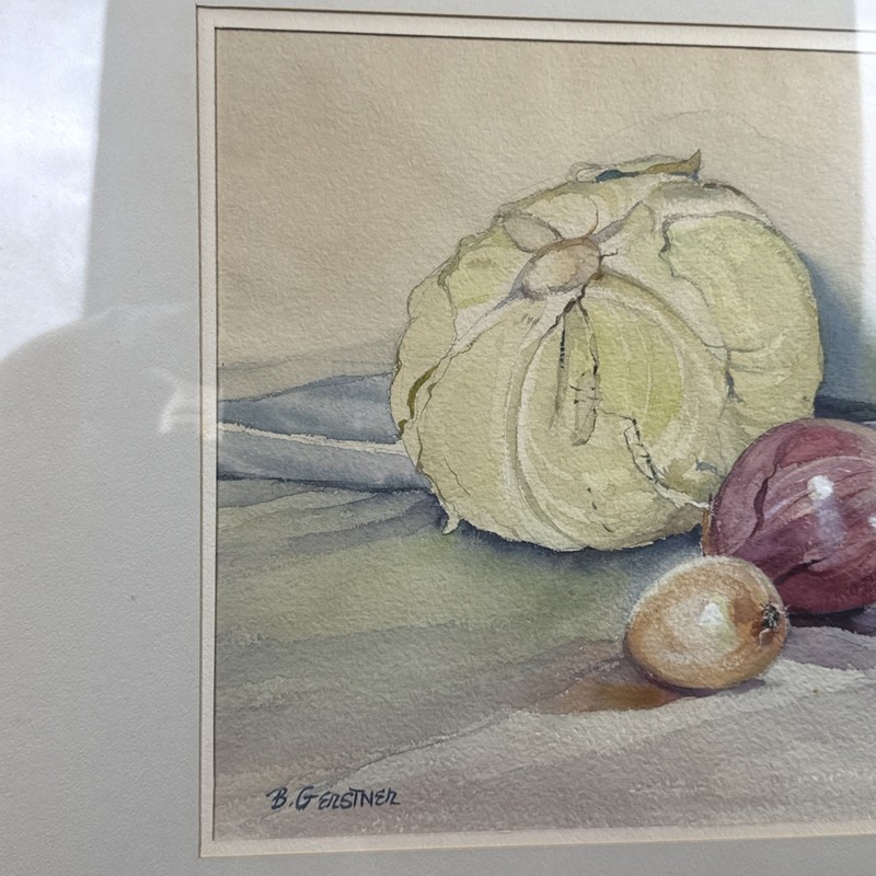 Bernard Gerstner (1925-2017) Watercolor Painting Vegetables 28”x21” gallery