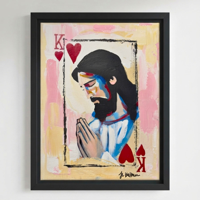 Original Biblical Inspired Christian Art 9×12 Acrylic Canvas Painting | Solitude