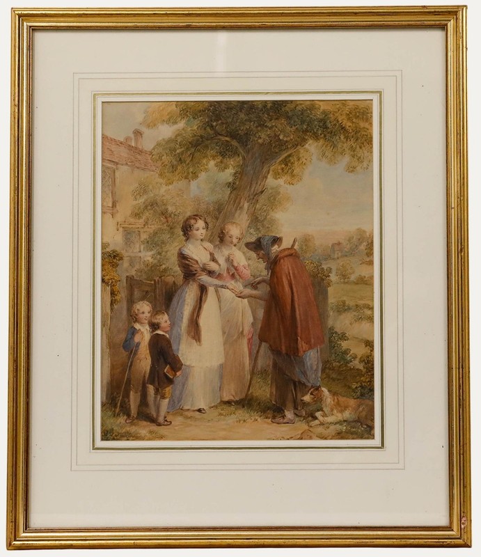 J.M. Wright (1777-1866) – Watercolour, Illustration for ‘The Vicar of Wakefield’