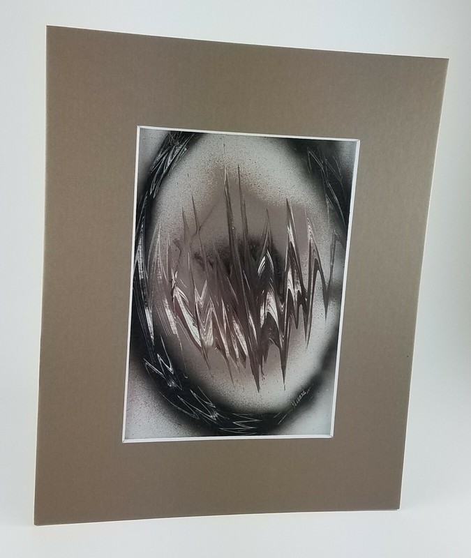 Abstract Art Original in Silver Gray colors by artist Jason Girard with one mat. gallery