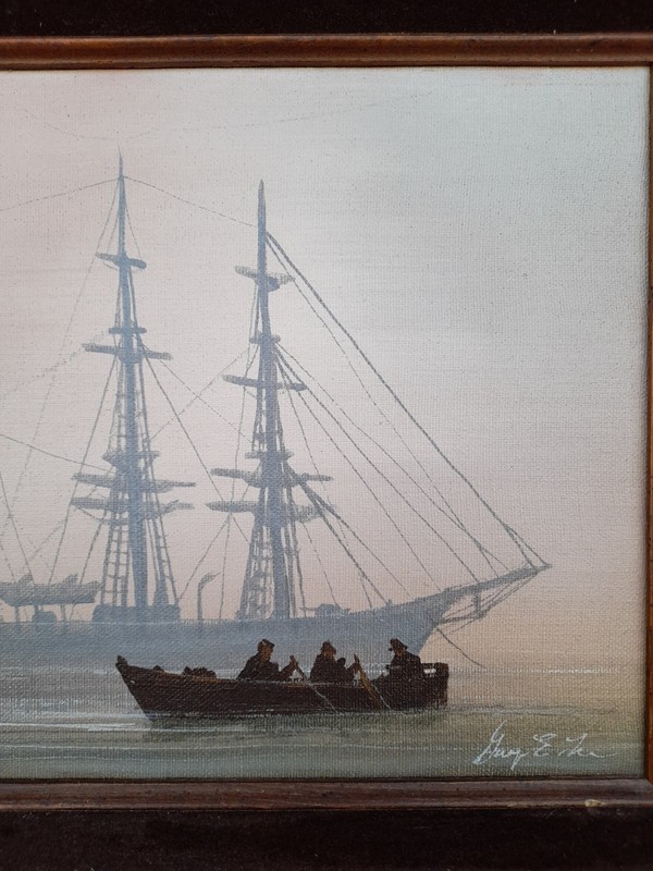 George E. Lee signed original oil painting Seafaring 20 x17 gallery
