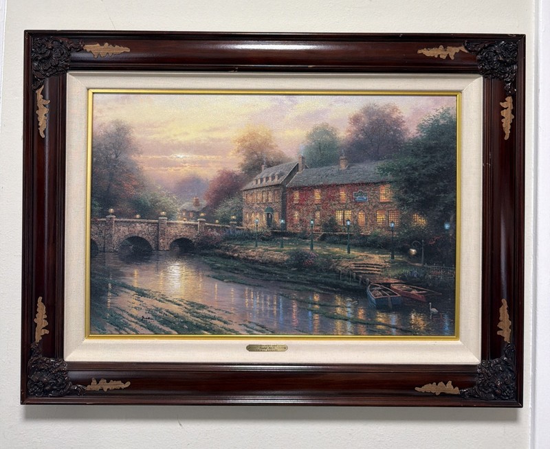 “Lamplight Inn“ by Thomas Kinkade 4/275 A/P Lamplight Lane III 35×26”