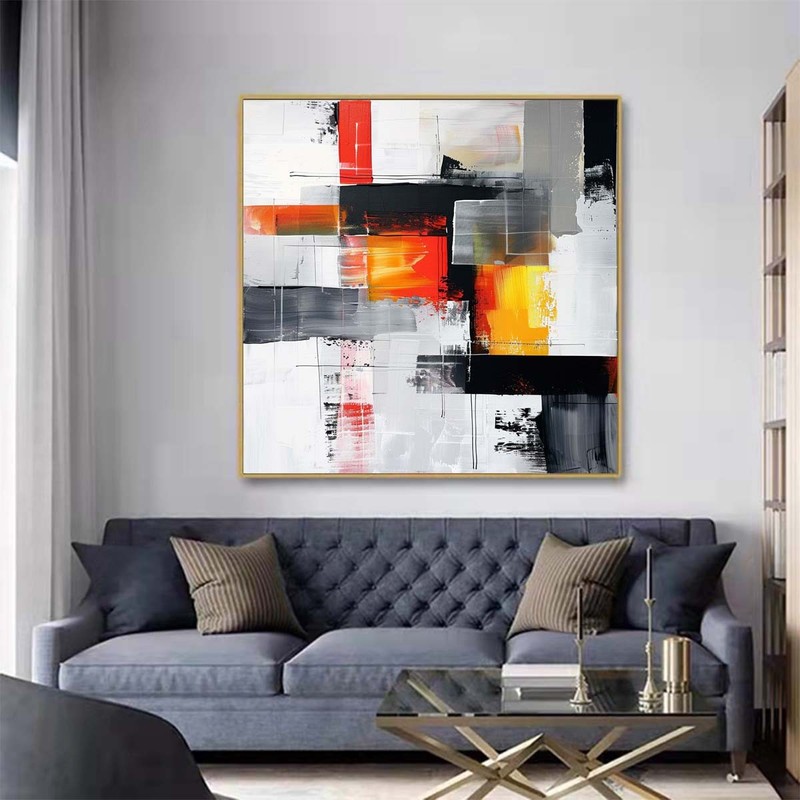Red Large Abstract Textured Acrylic Oil Painting On Canvas Handmade Artwork A390 gallery