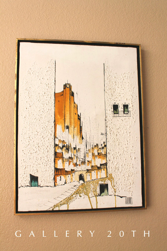 FANTASTIC! MID CENTURY ABANADES ABSTRACT PAINTING! TORREMOLINOS! VTG ORIG. ART