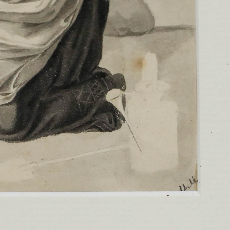 After Pauline Auzou (1775-1835) - Framed Watercolour, Daria (Maternal Fear) gallery