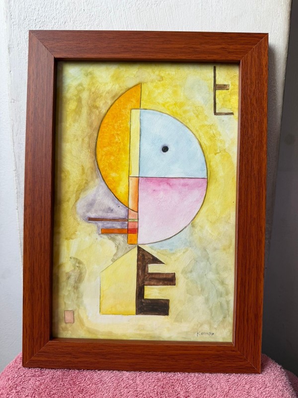 wassily kandinsky , framed oil painting on wood, sealed and signed. gallery