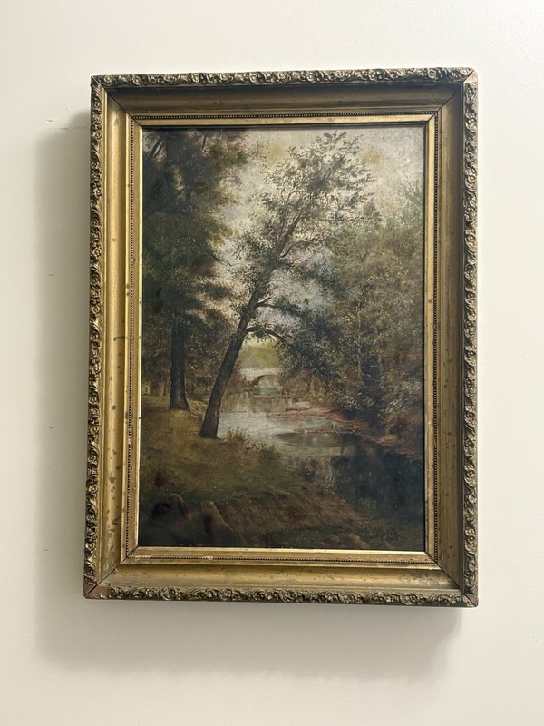 W W Dye Oil On Canvas Landscape Painting