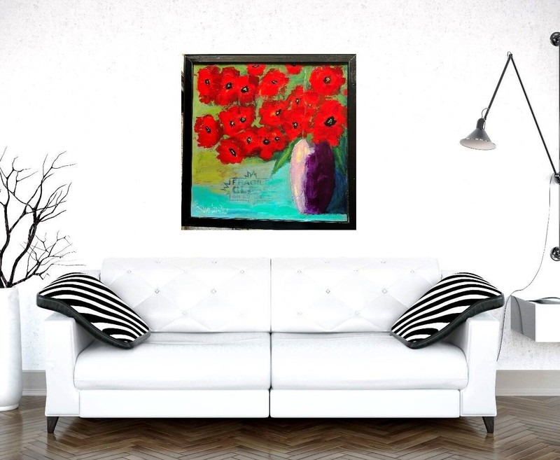 BIG unique ABSTRACT on CANVAS 24 X 48 PAINTING SWARTZMILLER DNA SIGNED Art NEW gallery