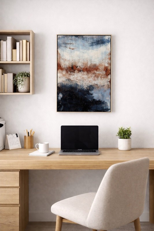 Modern Abstract Textured Wall Art on Canvas Framed Large 23.6”x35.5” Excellent gallery
