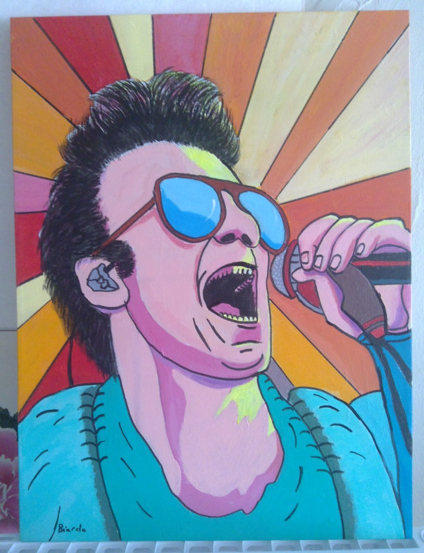 Pop Art Rock Star Singer Poster Style 18x24 Original Acrylic Canvas Painting gallery