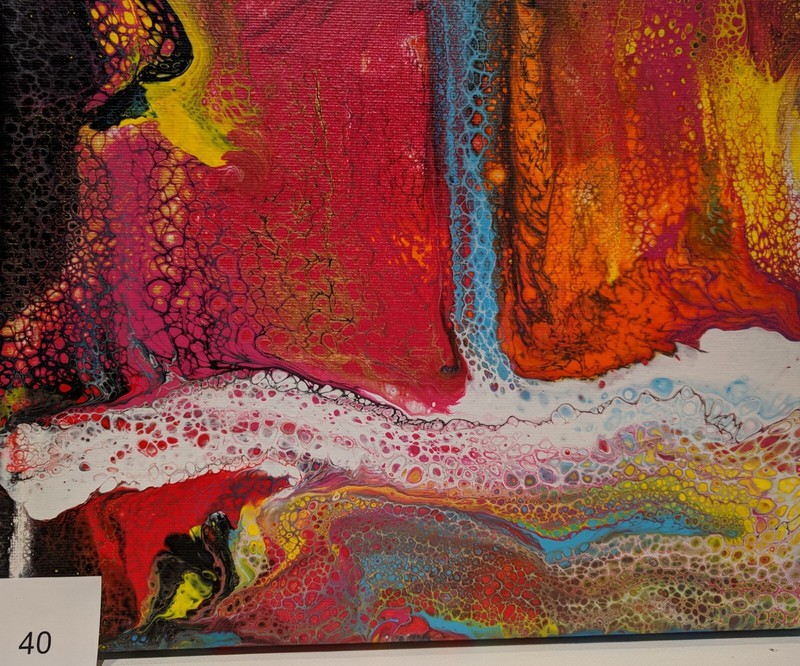 original abstract pour painting by Alaska Artist Lisa Rogers Peter 8 x 10
