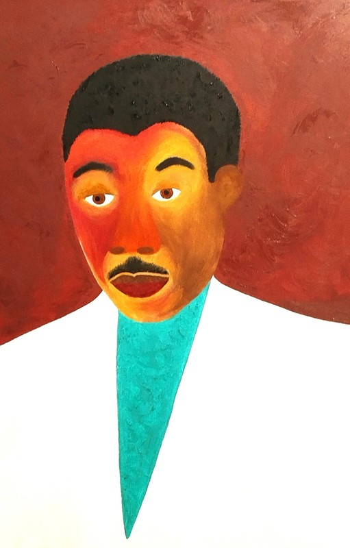 PAINTING, 'J BALDWIN 1953', OIL, PORTRAIT, WOODEN STRETCHER FRAME, FREESHIP