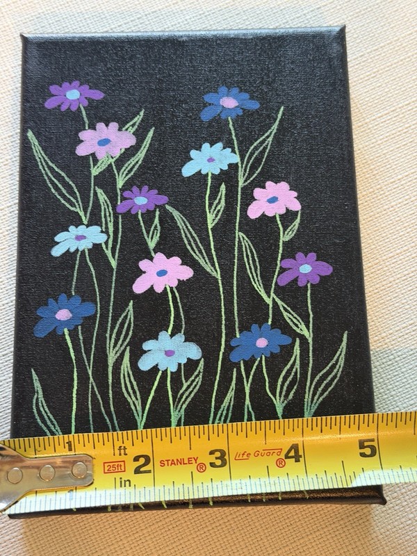 Original Botanical Canvas Painting Set Hand Painted Floral Wall Art Signed 5x7 gallery