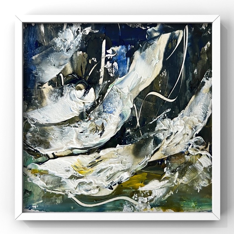 Waikiki Beach Pacific Ocean Abstract Oil Painting Hawaii Coastal Beach Wall Art