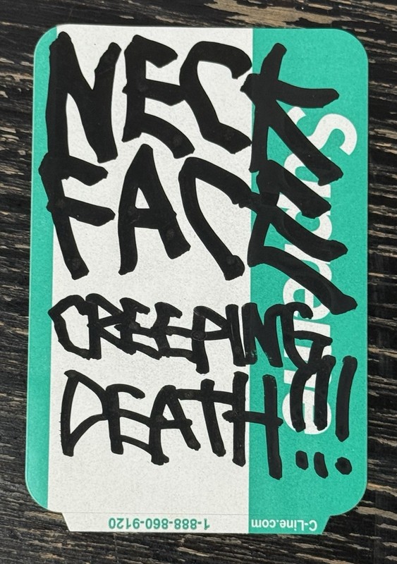 Original NASTY NECKFACE SUPREME Name Tag Graffiti Art Skate