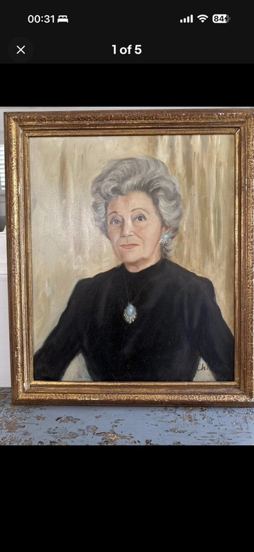 Vintage Oil Painting Portrait Grande Dame