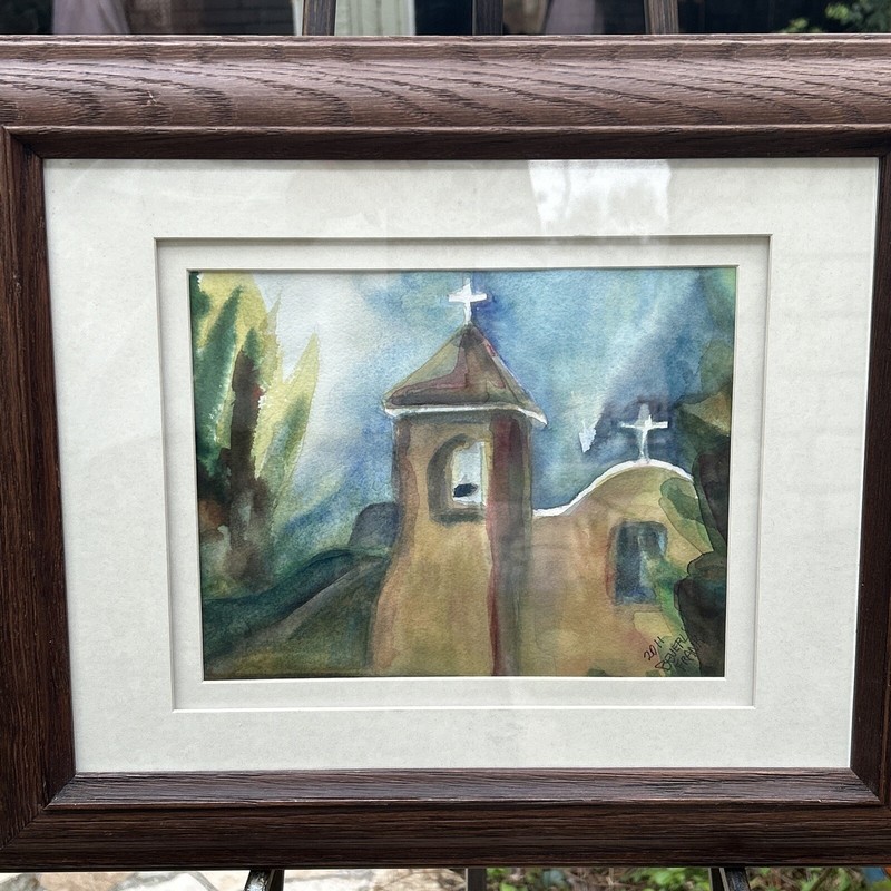 Original Watercolor Painting, Presidio La Bahía Texas, Signed Beverly Frank 2011