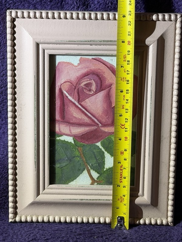 Shabby Chic frame Framed Pink Rose Flower Floral Still Life Painting, 8 x 6 i gallery