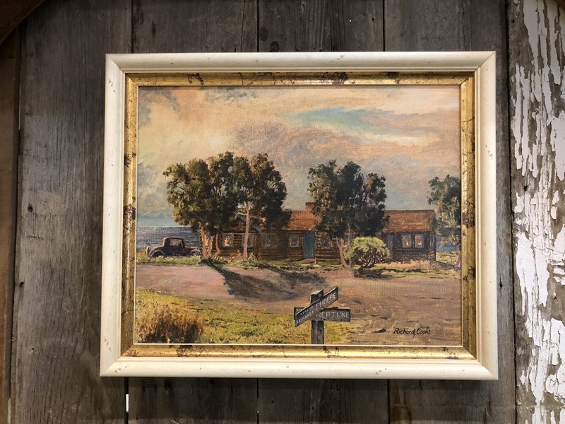 Richard Coons Oil On Canvas Commission Proof Zane Greys Cottage Solana Beach CA*