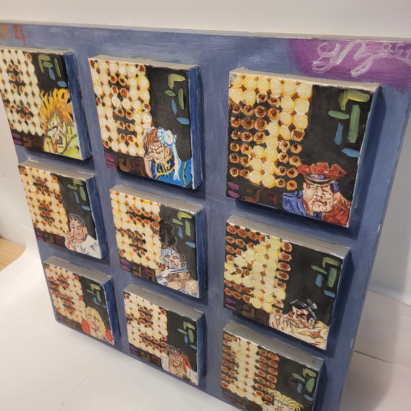 "Game Over" Street Fighter II Original Oil Painting 3D Multi-Canvas Pop Art gallery