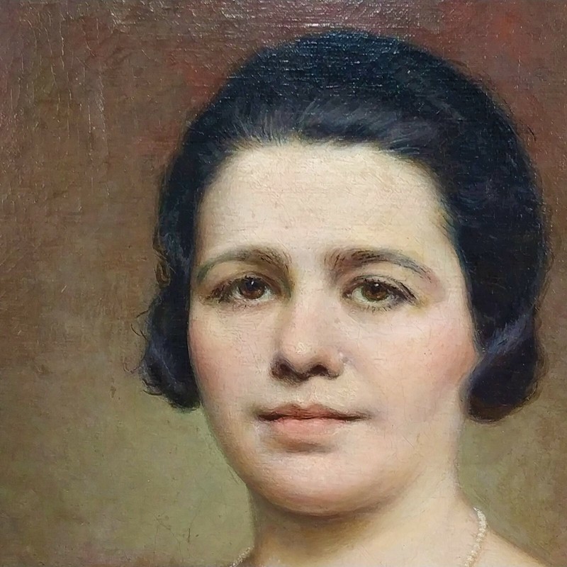PORTRAIT OF LADY. ANONYMOUS. OIL ON CANVAS. SPAIN. CIRCA 1920
