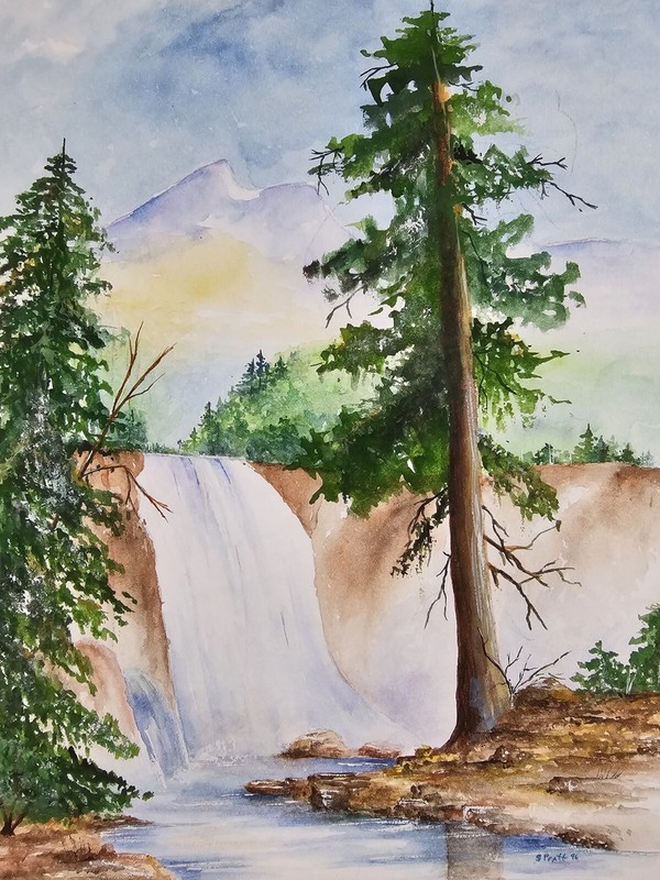 Vintage Original Signed Samuel B. Pratt Watercolor Painting 18x16 Framed Art gallery